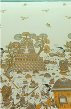 Dark Red Kalamkari Cotton Saree, blouse